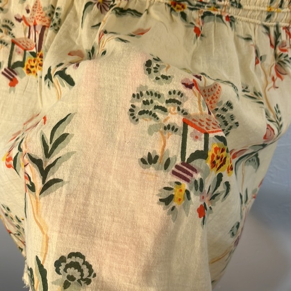 Lucky Brand semi sheer Asian print top size Large 100% cotton - Picture 7 of 9